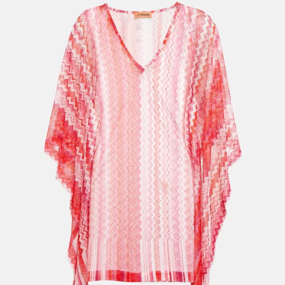 NWT MISSONI MARE cover up beach dress pink multi color caftan $760